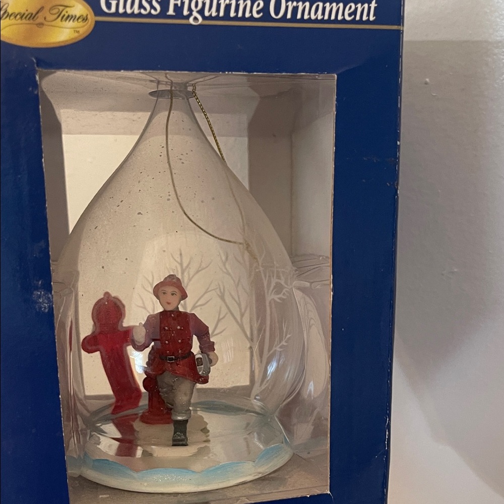Glass Figurine Ornament - Red and White